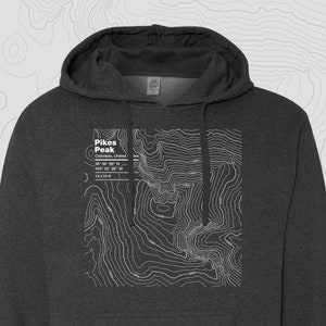 Pikes Peak, Colorado - Topographic Map Hooded Sweatshirt