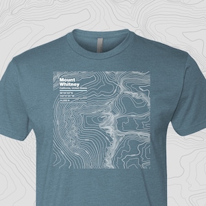 Mount Whitney, California - Topographic Map Unisex Short Sleeve Tee