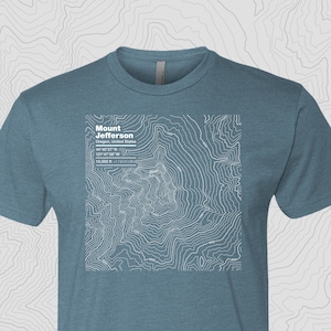 Mount Jefferson, Oregon - Topographic Map Unisex Short Sleeve Tee