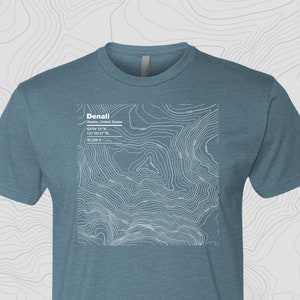 Denali, Alaska - Topographic Map Unisex Short Sleeve Tee