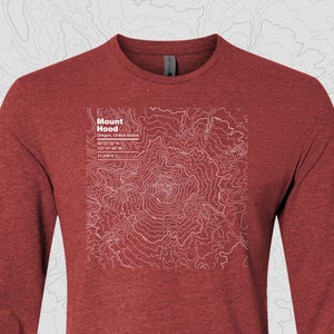 Mount Hood, Oregon - Topographic Map Long Sleeve Tee