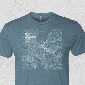 Longs Peak, Colorado - Topographic Map Unisex Short Sleeve Tee