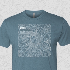 Mount Rainier, Washington - Topographic Map Unisex Short Sleeve Tee