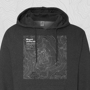 Mount Jefferson, Oregon - Topographic Map Hooded Sweatshirt