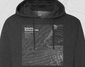 Haleakala National Park, Hawaii - Topographic Map Hooded Sweatshirt