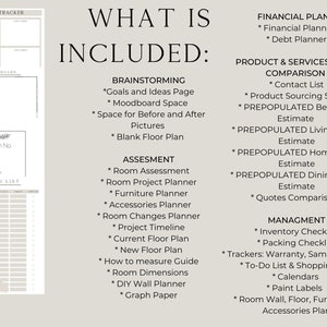 Room Renovation Planner, Interior Design planner, room improvement, home improvement, home project, Printable Guide, Canva Template image 2