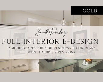 Digital Interior Design Service & 3D Renders - Mood board, shopping list, color palette, 3D renders