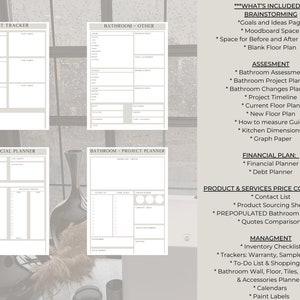 Bathroom Renovation Planner, Printable Guide, Bathroom Improvement ...