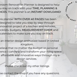Bathroom Renovation Planner Printable Guide Bathroom - Etsy