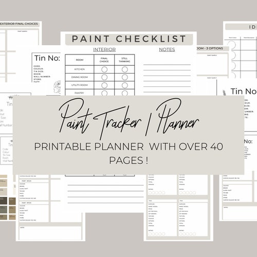 Paint Tracker Printable Paint Planner Renovation Planner Etsy