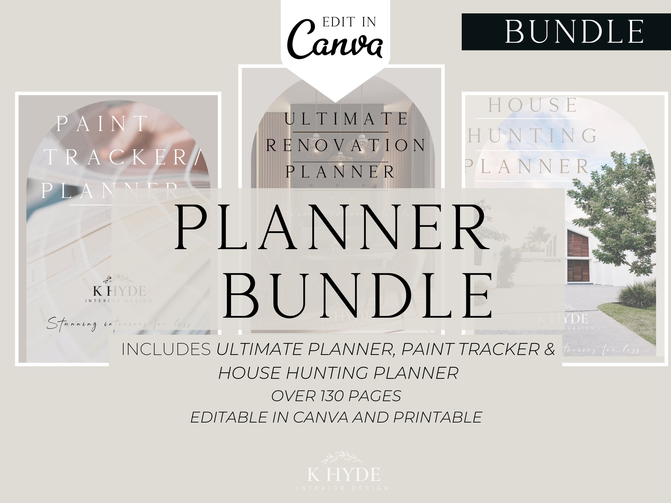 Editable Printable Planner Bundle, Renovation Planner, Renovation ...