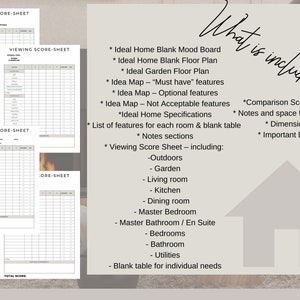 House Hunting Planner, House Buying, House Viewing, Printable Organiser ...