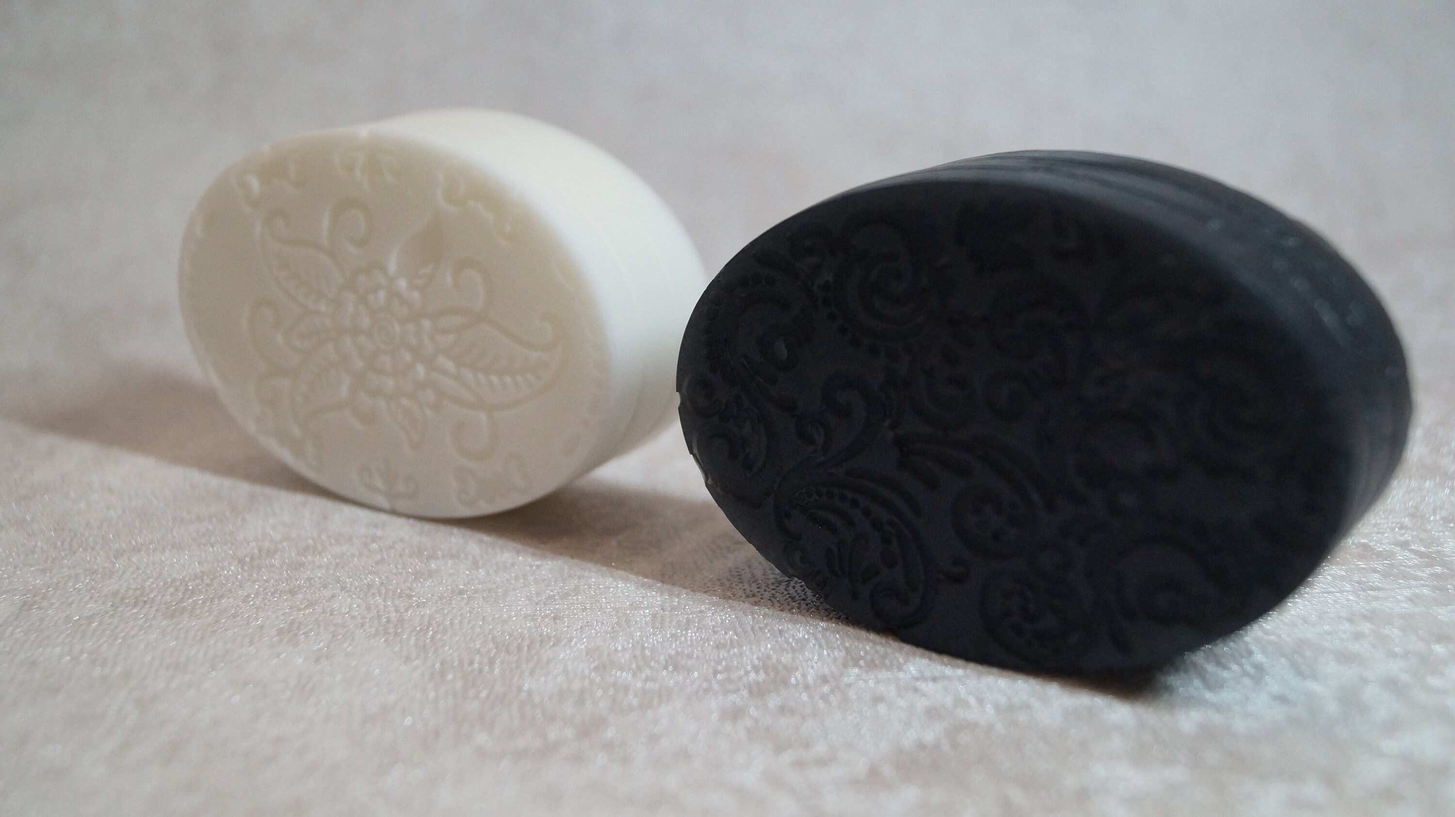 Set of 2 handmade soaps Black & White with coconut Etsy