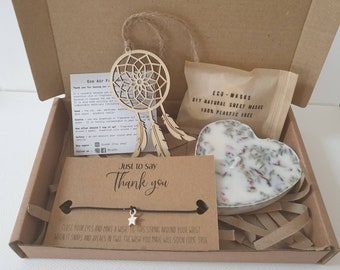 Eco-friendly gift set. Great thank you gift, teacher gift, bridesmaid, letterbox gift. No plastic. Wording can be customised