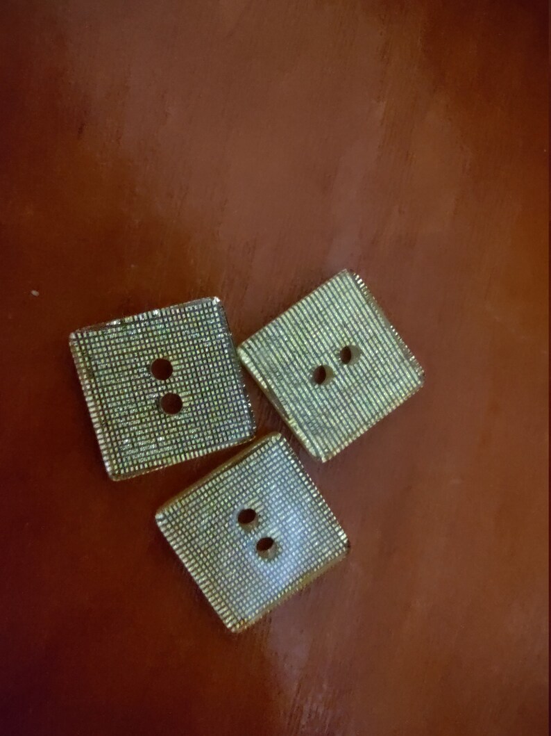 Beautiful Little Square Golden Buttons Shine and Handwork - Etsy