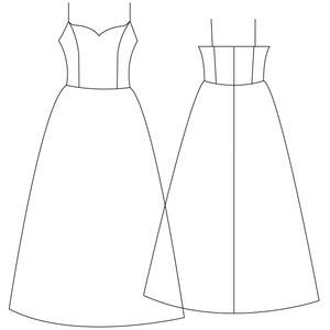 XS-XL Wedding Dress PDF Sewing Pattern Sweetheart Bridal Gown Tutu Ball ...