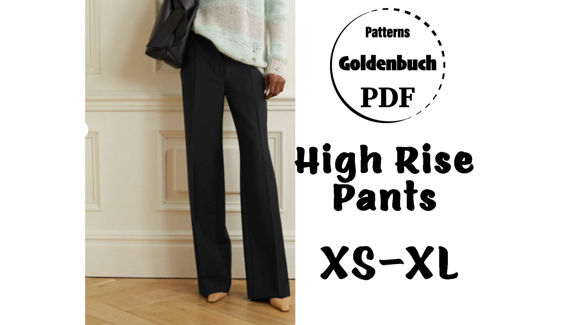 High Rise Leggings Sewing Pattern Pants XS-XL Instant Download