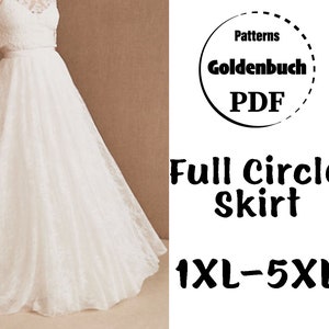 1XL-5XL Adult Tutu Skirt PDF Sewing Pattern Full Circle Wedding Skirt Plus Size Bridesmaid Skirt Ball Outfit Tulle Prom Gown High Waist Skir
