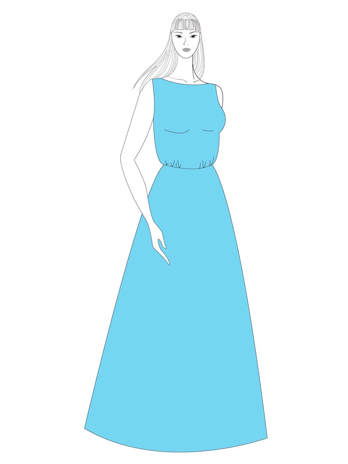 XS-XL Bridesmaid Dress PDF Pattern Wedding Gown Sleeveless | Etsy