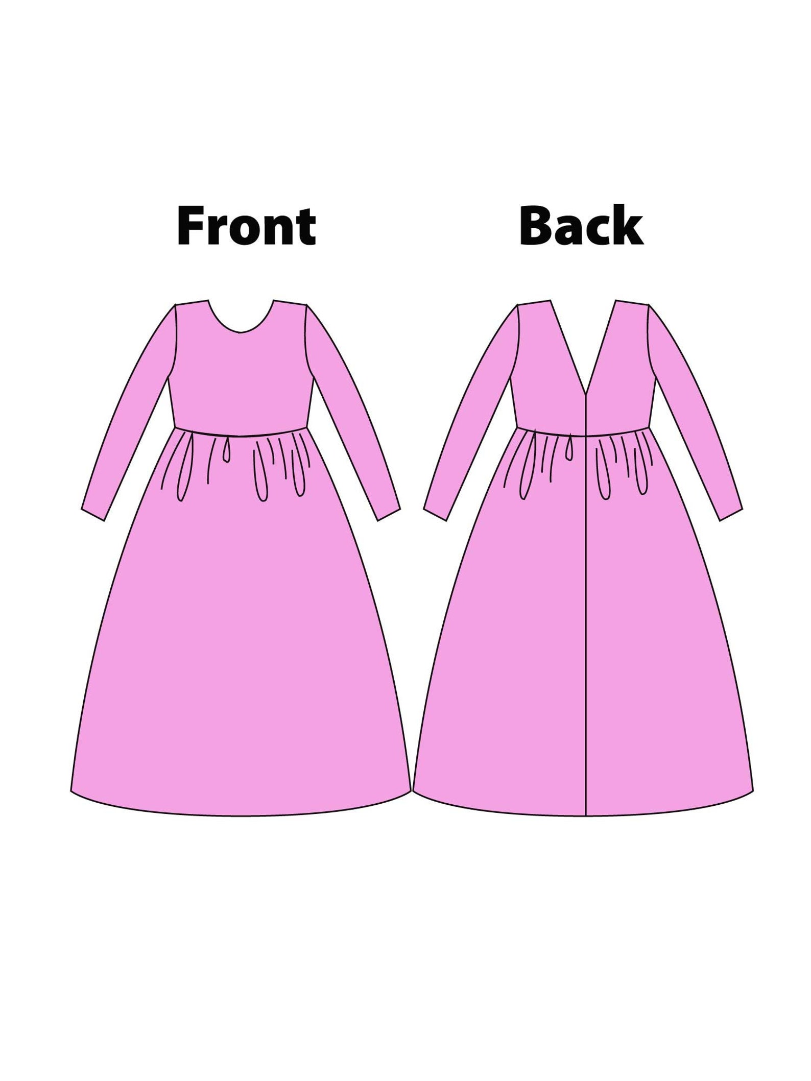 12M4T Flower Girl Dress PDF Sewing Pattern Long Sleeve Kids Etsy