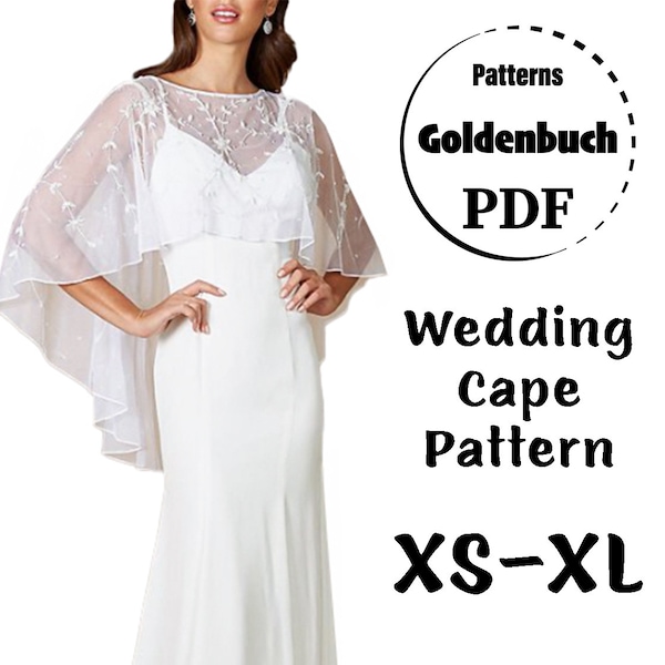 XS-XL High Low Hochzeitsumhang PDF Schnittmuster Winter Brautkleid Mittelalter Outfit Elfen Kostüm Kurzer Asymmetrischer Umhang für Herren & Damen Cosplay