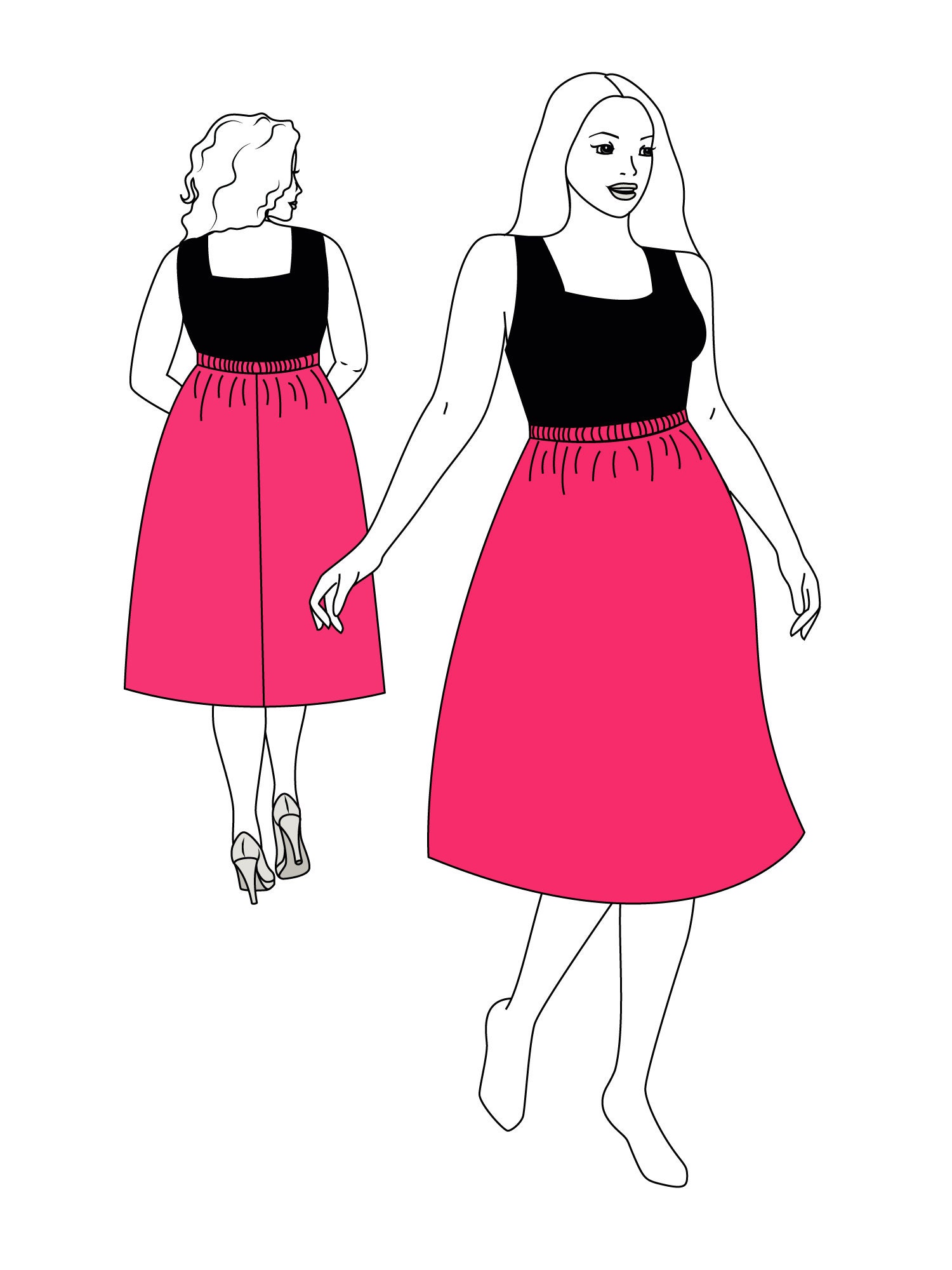 1XL5XL Midi Skirt PDF Sewing Pattern Plus Size Skirt High Etsy
