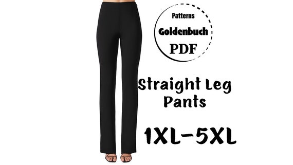 Buy 1XL-5XL Straight Leg Pants PDF Sewing Pattern Plus Size Women