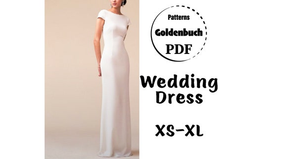 XS-XL A-line Wedding Dress PDF Sewing Pattern Short Sleeve - Etsy