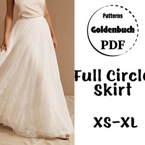 XS-XL Adult Tutu Skirt PDF Sewing Pattern Full Circle Wedding Skirt Bridesmaid Separates Women Ball Outfit Tulle Prom Gown High Waist Skirt