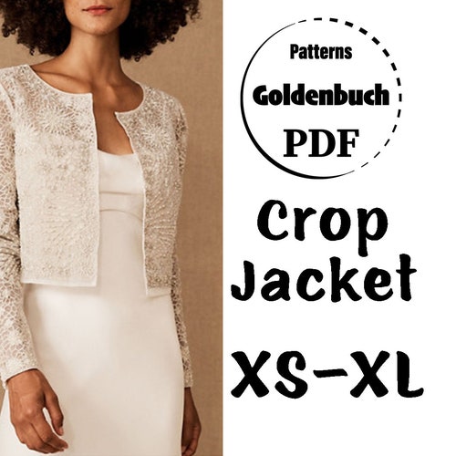 XS-XL Crop Jacket PDF Pattern Long 