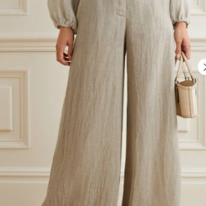 XS-XL Palazzo Pants PDF Sewing Pattern Wide Leg Trousers Loose Fit High Waist Pants with Pockets Women Pants Print at Home Clothing Patterns image 3