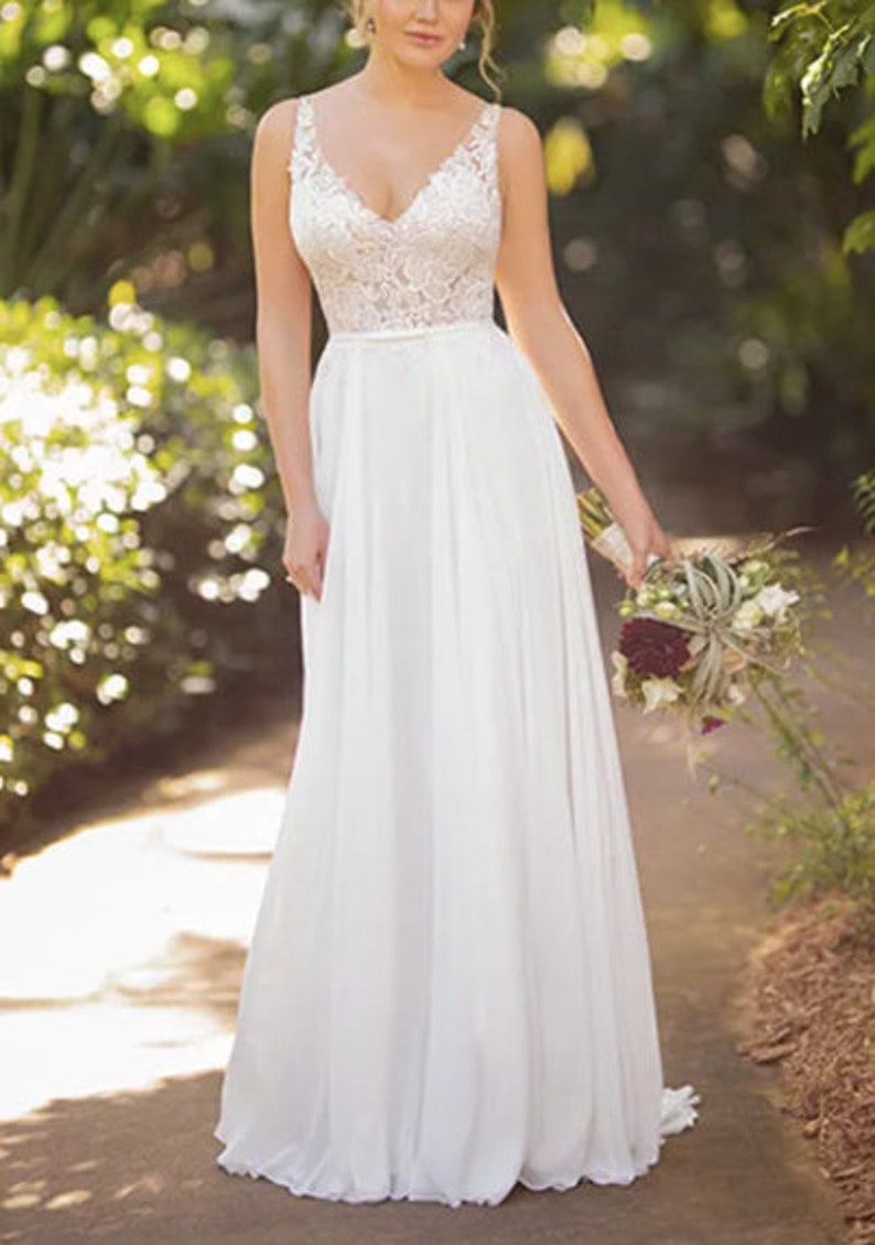 XSXL Wedding Dress PDF Sewing Pattern Vneckline Bridal Gown Etsy