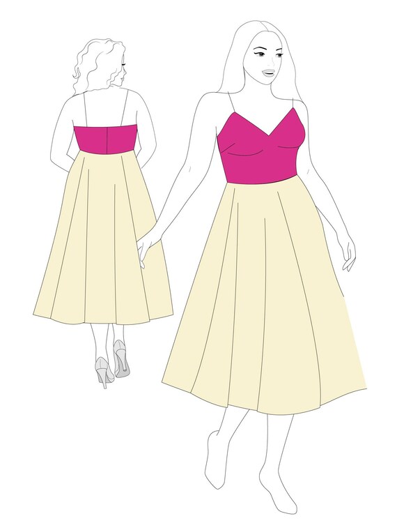 TP XL Robe deux pieces PDF Patron de couture Robe de mariee Tutu adulte Jupe Caraco haut Robe de bal Robe de demoiselle d honneur Longueur the Jupe en tulle Etsy France