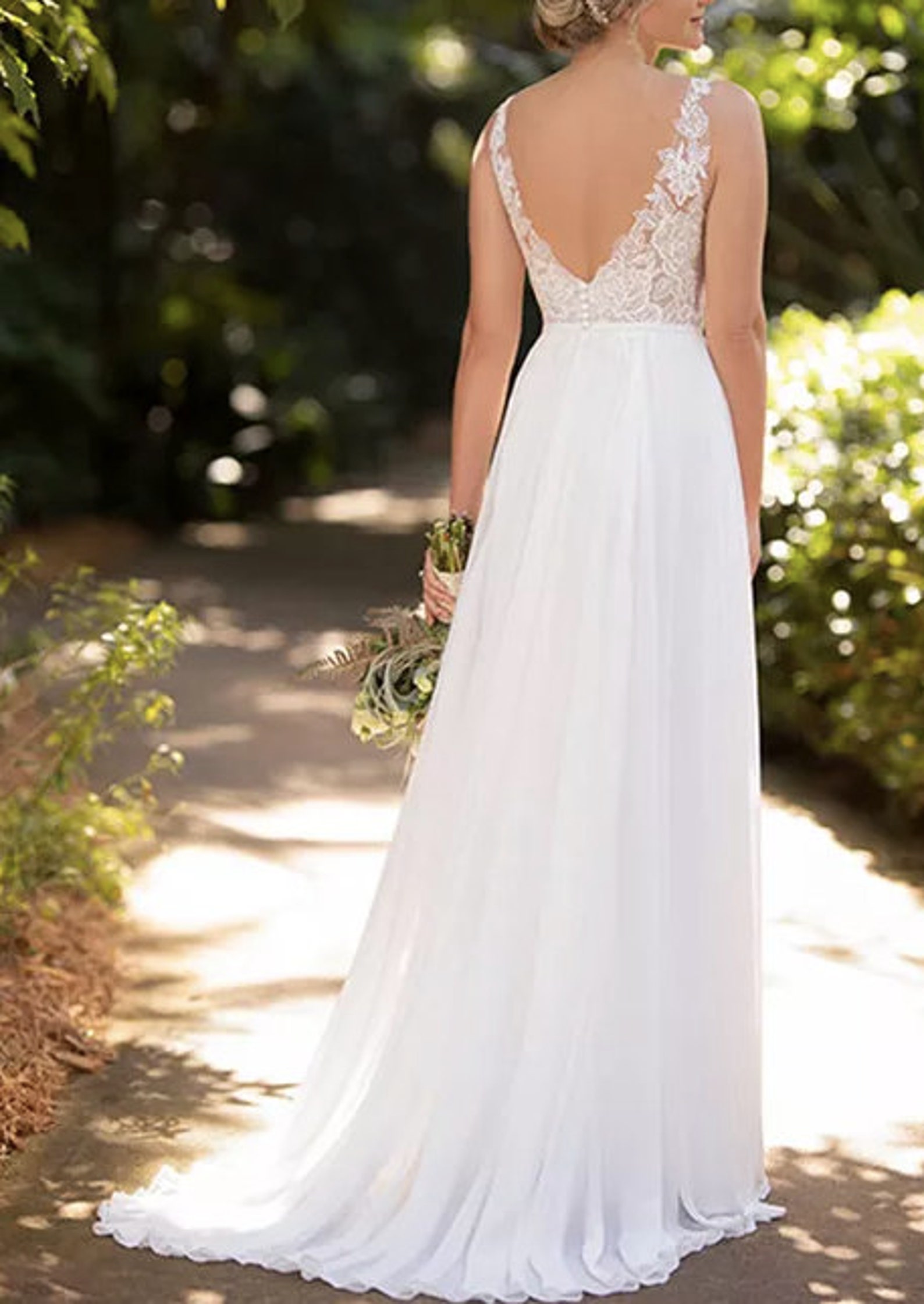 XSXL Wedding Dress PDF Sewing Pattern Vneckline Bridal Gown Etsy