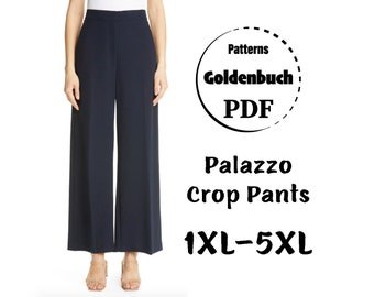 1XL-5XL Palazzo Pants PDF Sewing Pattern Plus Size Wide Leg | Etsy