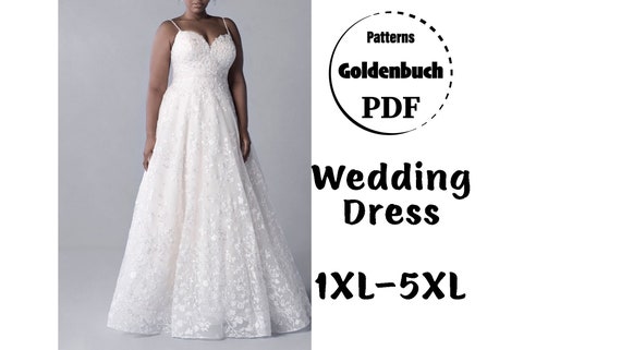 1XL-5XL Wedding Dress Pattern PDF Plus Size Sewing Pattern Sweetheart Tutu  Ball Dress A-line Prom Gown Formal Outfit Evening Dress 