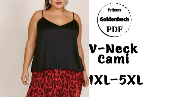 1XL 5XL Plus Size Cami PDF Pattern Wedding Satin Top Hip Length Basic Shirt Layering Lace Camisole Minimalist Women Clothes Beginner Sewing Etsy