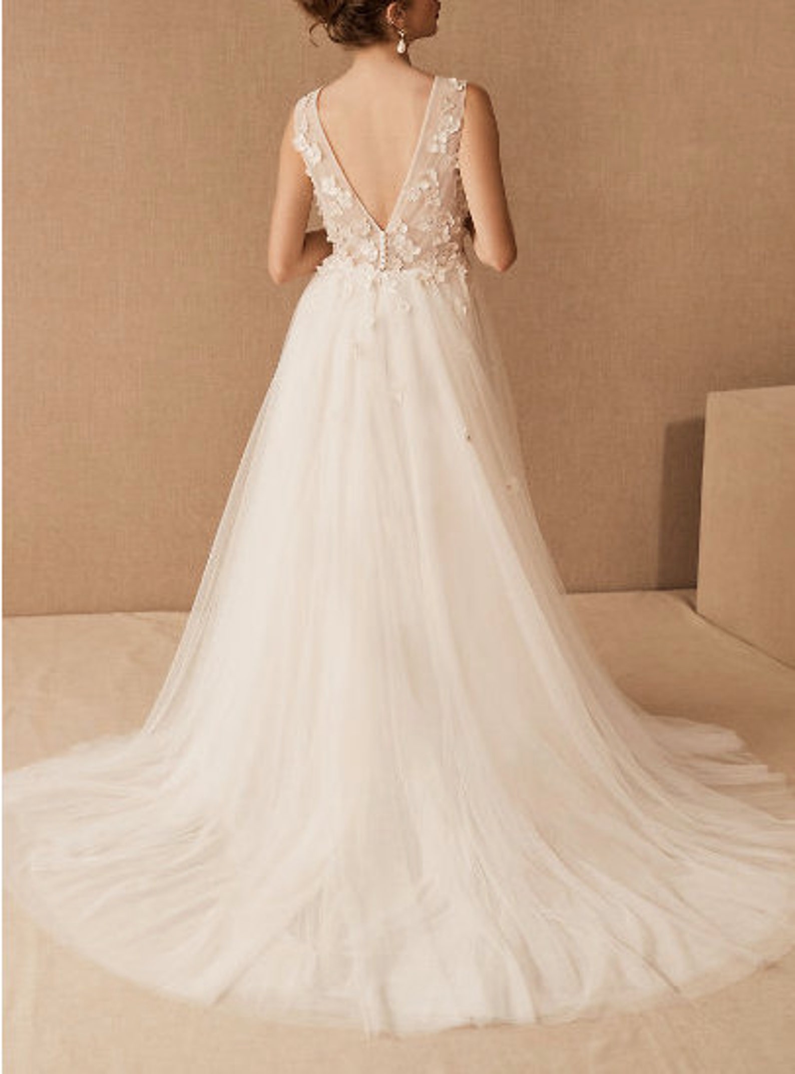 XSXL Wedding Dress PDF Sewing Pattern Low Back Bridal Gown Etsy