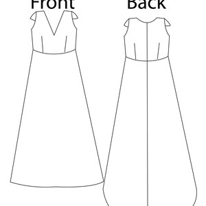 XS XL Wedding Dress With Train PDF Sewing Pattern A line Bridal Gown