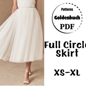 XS-XL Erwachsenen Tutu Rock PDF Schnittmuster Tee Länge Hochzeitsrock Voller Kreis Abschlussball Kleid Brautjungfer Trennt Frauen Ball Outfit Tüllrock