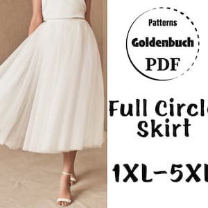 1XL-5XL Erwachsenen Tutu Rock PDF Schnittmuster Plus Größe Hochzeitsrock Voller Kreis Abendkleid Brautjungfer Trennt Tee Länge Frauen Ball Outfit