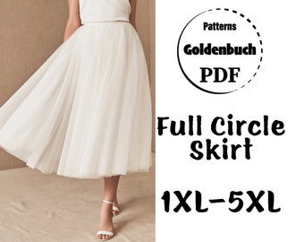 1XL 5XL Adult Tutu Skirt PDF Sewing Pattern Plus Size Wedding