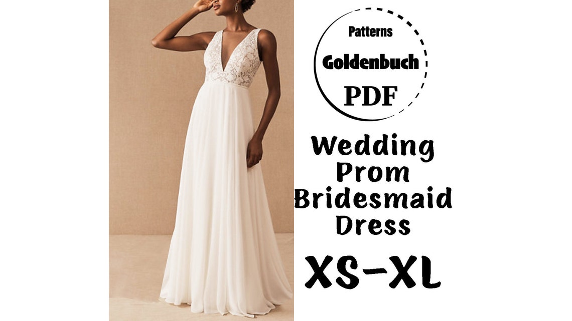 XS-XL Wedding Dress PDF Sewing Pattern Lace Bridal Gown A-line | Etsy