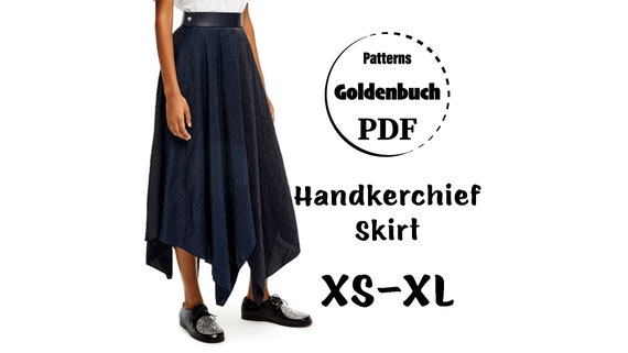 XS-XL Aline Skirt PDF Sewing Pattern Handkerchief Hem Midi Skirt High  Waisted Flared Skirt Women Clothes for Office Tea Length Circle Skirt - Etsy