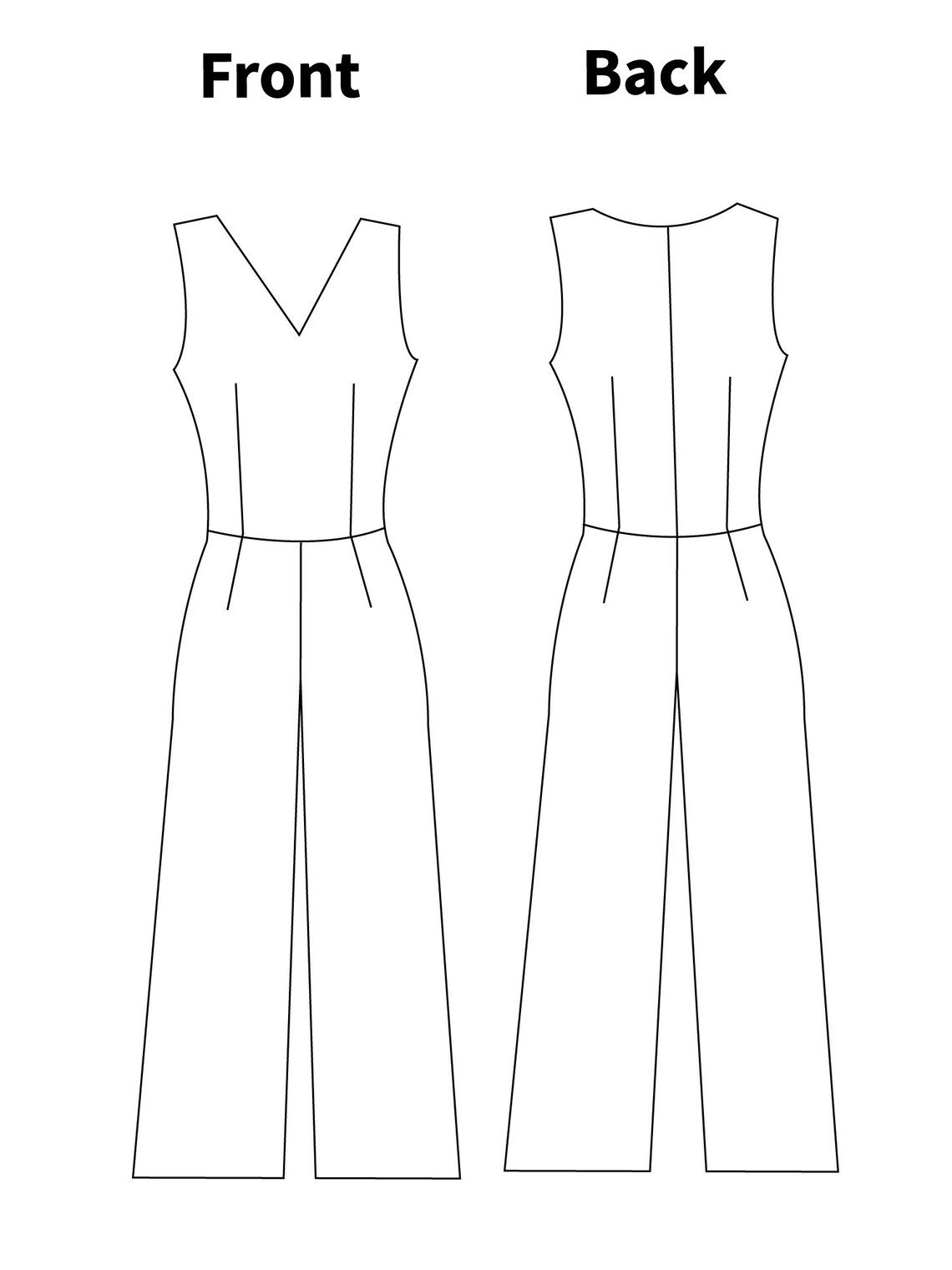 1XL5XL Jumpsuit PDF Sewing Pattern Plus Size Wide Leg Overall Etsy