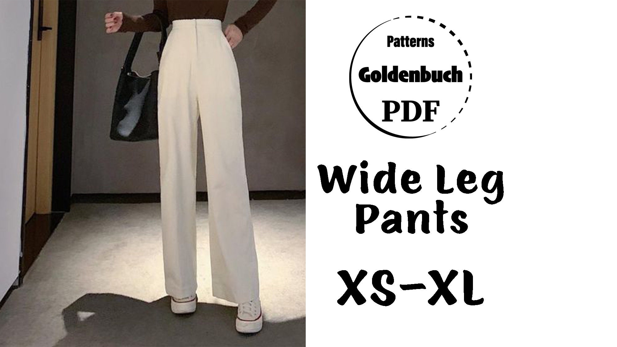 Buy XS-XL Wide Leg Pants PDF Sewing Pattern Women Classic Trousers