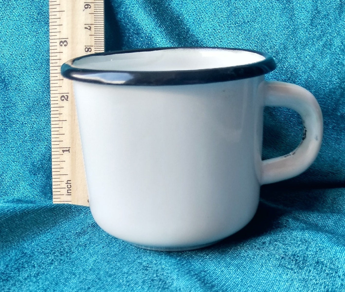 Pequeña taza de metal blanco. Taza de campo de esmalte ruso | Etsy