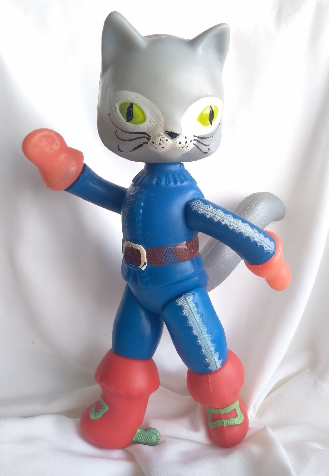 Puss in Boots. 14 inches. Rare soviet plastic toy Cat. Etsy
