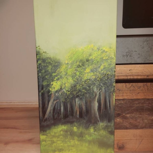 Green forest acryl painting art