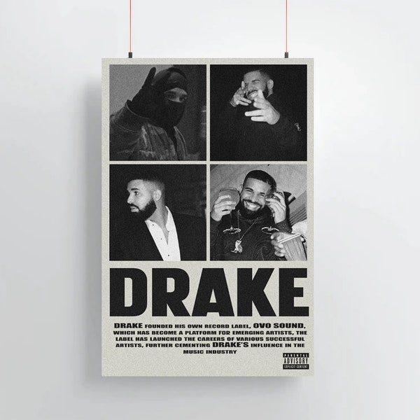 DRAKE Rap Poster Custom Made Poster With Glossy Photo Paper for Dorm Decor & Teen Room Art | Pop Art Print